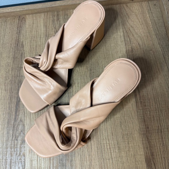 Everlane The Day Twist Heel Blush Tan Leather Womens Size‎ 5.5 - Picture 4 of 8